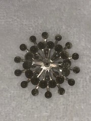 Vintage 50’s Starburst Crystal Brooch – 1.75” x 1.75” Estate