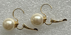 Lot of 4 Vintage Faux Pearl Gold Tone Pierced Earrings 1950s-1960s