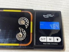 Sterling Silver 925 Nautilus Sea Shell Stud Post Earrings Ammonite Beach Jewelry