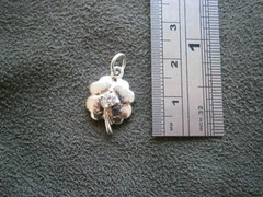 Lucky Four Leaf Clover Vintage Shiny Sterling Silver Crystal Charm Pendant 2.0g