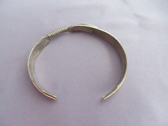 VINTAGE OLD PAWN STERLING L LARRY BEGAY NAVAJO FEATHER CUFF BRACELET