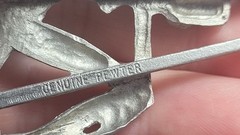 Cathedral Figural Aquarius Woman Horoscope Pewter Necklace Vintage 1970th