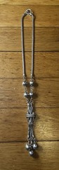 Vintage Brutalist Sterling Silver Lariat Necklace 925