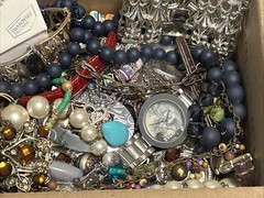 HUGE 5 + Lbs Jewelry WEARABLE Lot Tangled Unsearched VINTAGE ESTATE TREASURE