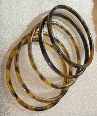 Vintage All Faux Tortoise Shell Lucite Old Plastic Bangle Cuff Bracelet Big Lot