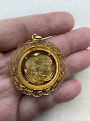 VINTAGE HANDMADE Solid 22K Yellow Gold DIKRAN THE GREAT of ARMENIA Charm Pendant
