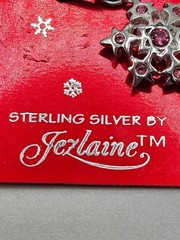 NEW VINTAGE Jezlaine Sterling Silver 925 Christmas Pink Snowflake Charm Pendant