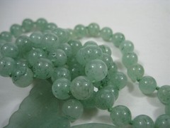 Vintage Jade Butterfly Necklace Jadeite Green Beaded 26 in Beaded Pendant Tassel