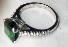 Vintage Platinum Engagement Ring 1.96CT. Gem Natural Green Tourmaline