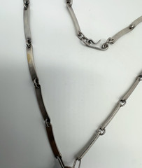 VTG Fridl Blumenthal Sterling Snowflake Obsidian Pendant Necklace 52.8g #bba