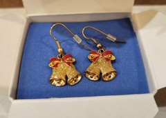 Vintage Christmas Bells Earrings, Vintage Avon Earrings, Holiday Jewelry