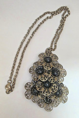 West Germany 1950s–1970s filigree pendant necklace with cabochons