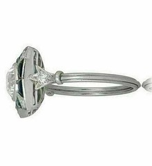 Art Deco Vintage Style 2.9Ct Lab-Grown Diamond Engagement 14K White Gold FN Ring