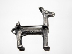 Vintage Alva Studio Silver Plated Pewter Llama Brooch Alpaca Pin 925 13.2 Grams
