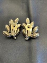 VTG Regency Signed Rhinestone Amber Champagne Brooch & Earring Set Spray