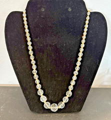 Faceted Graduating Crystal 20″ Necklace Hand Strung Amazing Shimmer