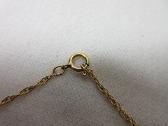 VINTAGE 14K YELLOW GOLD FILLED NECKLACE CHAIN HEART PENDANT 23 7/8 INCH #3
