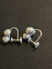 Vintage Signed JMS 1/20 12kt Gold Filled Pearl Screw Back Earrings