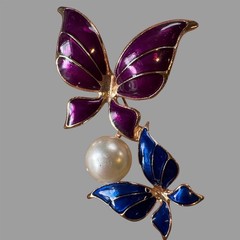 Vintage Butterfly Brooch Lot 7pc BSK Sterling Mexico 925 Enamel Rhinestone