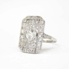 Antique 1.00 CT White Round Cut CZ Art Deco Anniversary Gift Ring in 925 Silver
