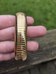 Vintage Omega Bracelet Gold Tone Expandable Egyptian Revival