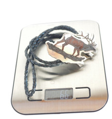 Zuni Native American BULL ELK Bolo Tie by Dale Edaakie Handmade Vintage