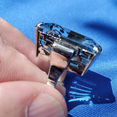 Original LONDON blue Topaz Deco Engagement Ring Vintage Statement 14K WHITE GOLD