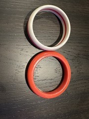 Seamless Bracelets Burnt Orange Cream And Burnt Orange Stripe Vintage