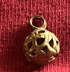 Vintage Miniature Cage Pendant Gold Tone
