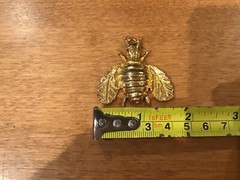 AUTHENTIC MIMI D N SIGNED LARGE GOLD PLATED BEE CHARM FOB PENDANT