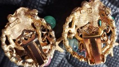 Vintage Sea Life Charm Bracelet & Earring SET Fish Shells Signed Germany 🔥🔥