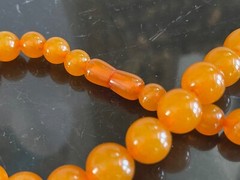 Vintage Natural Amber 36 Beads Necklace 37 Grams