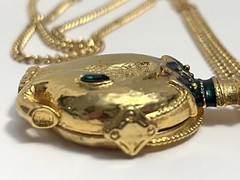 Vintage 1970s Revlon MOON DROPS Rajah’s Elephant Solid Perfume Compact Locket