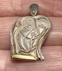 1990s Anthony Quinn LOVERS 925 Sterling Silver & 18K Yellow Gold Dangle Earrings