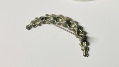 Vintage Antique Pot Metal Crecent Moon Brooch Old European Cut Rhinestones