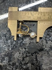 VTG 14k YG Asian Inspired Dangle Pearl Earrings Screwback 4.2 Grams TW