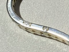 Vintage Sterling Silver CZ Open Heart Slide Pendant with Sterling 18″ Chain