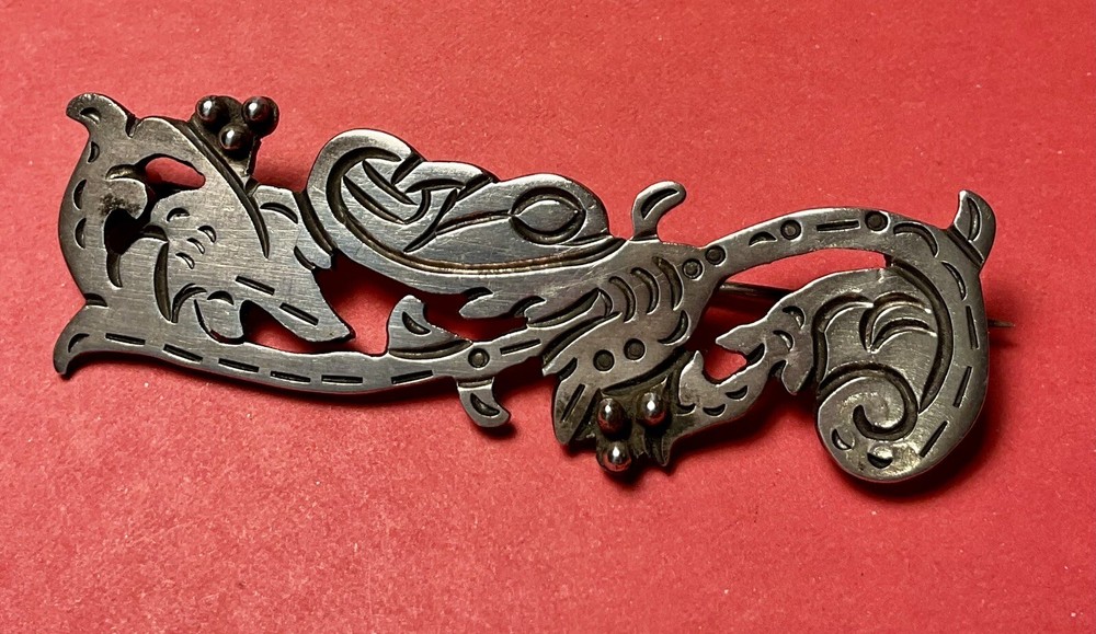 A Vintage Silver Brooch With .980 Parts Silver. Made In Taxco Mexico.