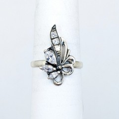 Vintage Luxury RING Silver 925 with Bright Stones-size: 9.5US(19.5mm) Ukraine#79