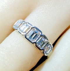 Original EARTH MINED DIAMOND Deco Wedding Band 2 CARAT PLATINUM Engagement Ring