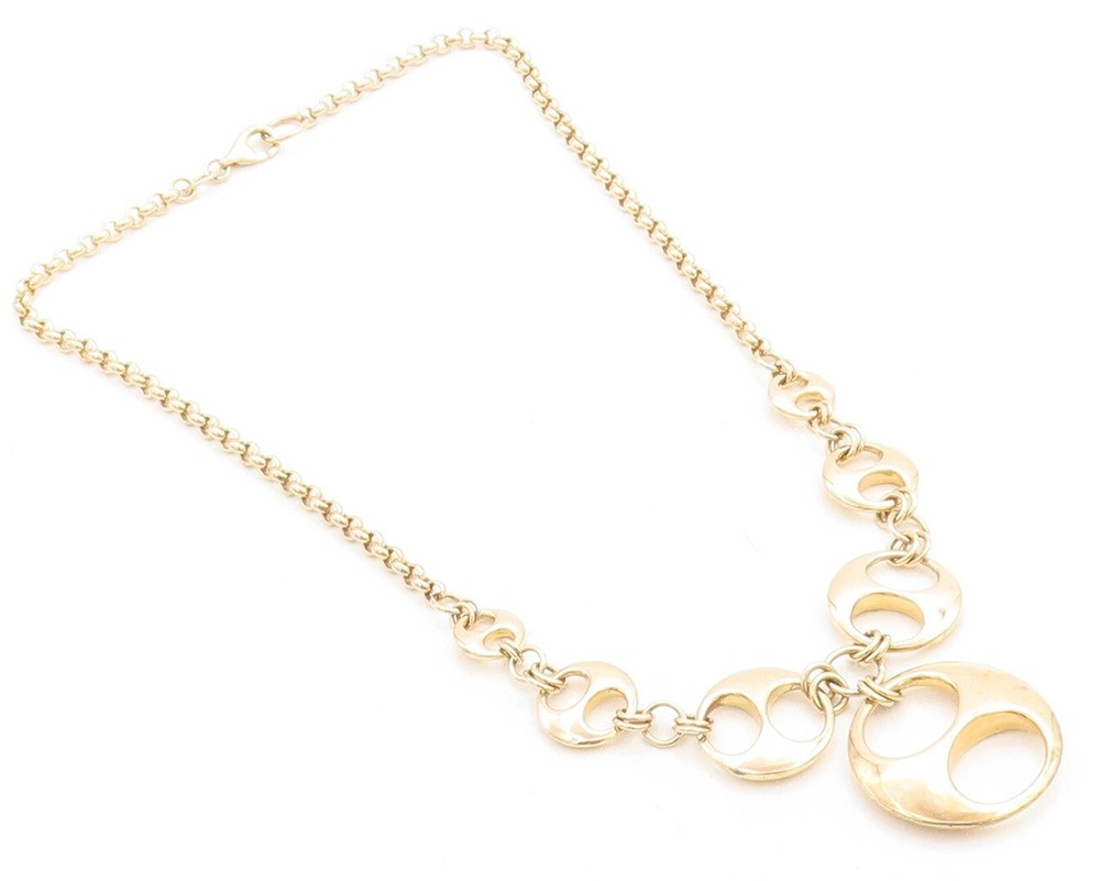 ROSS SIMON 925 Silver Shiny Gold Plated Round Link Chain Necklace NE1573