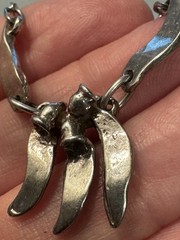 Silver Tone Necklace Minimalism Goth Whymsigoth Grunge Punk Boho Chic Artisan