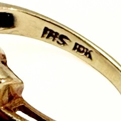Antique Art Deco Marked 10K Emerald Cut Blue Topaz Diamond Ring Sz 4