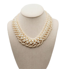 Faux Pearl Collar RBG Style Professional Old Style Elegance Necklace 18 Inch