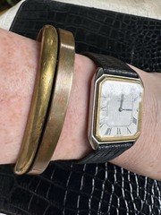 Vintage Copper Brass Cuff Bracelet Unisex Two-Tone Signed Estate Find READ SIZE