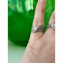 Vintage WM Co Wheeler Sterling Silver Wave Ring Southwestern Modernist Sz 5.25
