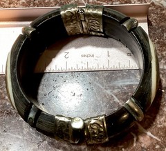 Vintage Bracelet Set Bone/horn. Brass/metal. Boho/ornate Has pin Closure. Nice