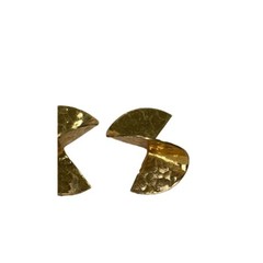 Vintage Twist Fan-Shaped Golden post earrings .5 inches