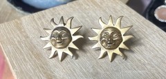 Alva Studio Vintage Earrings Clip On Sun Celestial