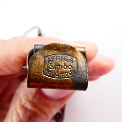Vintage SIMBA Africa Handmade Panel Bracelet Bronze Tone 40’s Tribal Pots